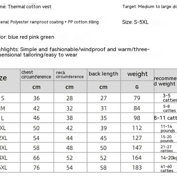 Waterproof Dog Clothes Pet Coat Winter Thermal Vest