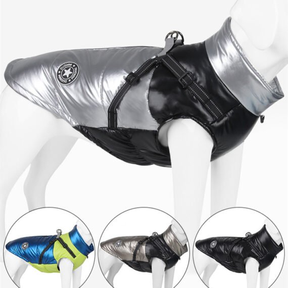 Windproof And Warm Reflective Webbing Big Dog Cotton Coat Pet Clothing